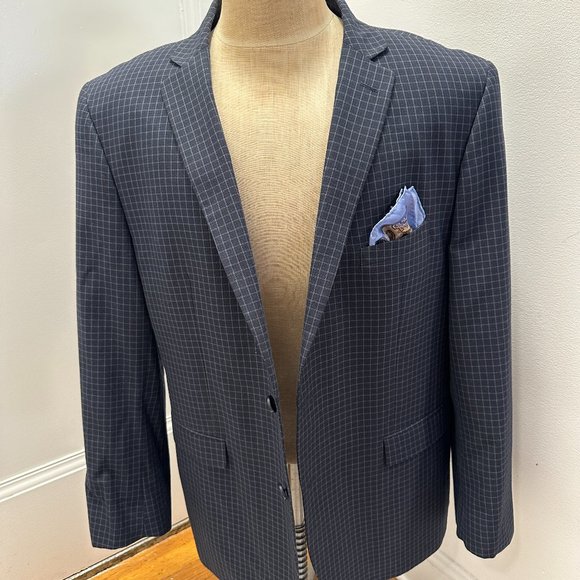 Perry Ellis Other - Perry Ellis Portfolio Navy Patterned Sport Coat 48R